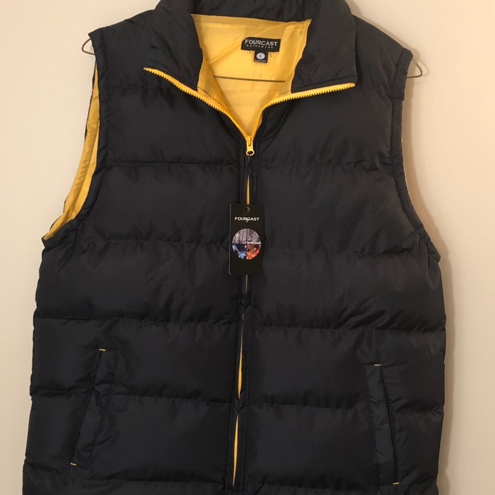 Navy/Yellow puffer vest